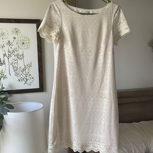 London times cream lace shift dress
